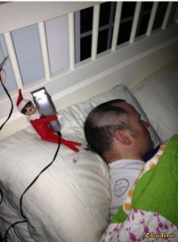 Elf Doll Shaves Guy&#039;s Head in Sleep