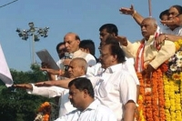 Rajnath singh flags off unity rally in hyderabad and urges people to live as indians