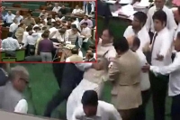 Brawl in jammu and kashmir assembly between opposition ruling lawmakers