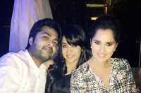 Sania mirza enjoyed with trisha and simbhu in a party after awards function completed