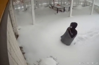 Viral video man falls down on knees on seeing restaurant closed during blizzard
