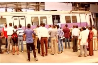 Local train crashes into platform at churchgate station in mumbai