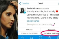 Sania trolled in twitter for wrong post