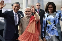 Barrack obama arrives at new delhi for three day tour