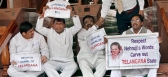 T congress mps staged dharna in and out parliament