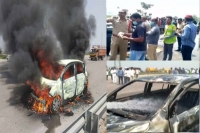 Man charred to death as moving car catches fire in hyderabad