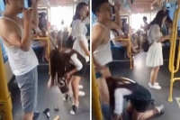 Man caught with pants down in public bus