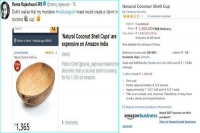 Amazon selling natural coconut shells on 55percent discount rate at just rs 1400