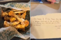 Man orders chicken wings gets bones and note from delivery boy