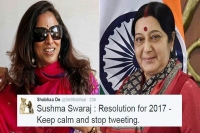 Twitteratis slam author for asking sushma swaraj to stop tweeting