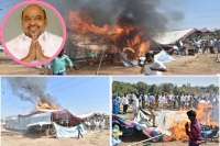 Narrow escape for minister jogu ramanna from fire accident