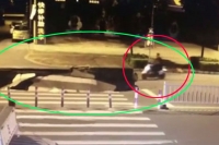 Massive sinkhole opens up on guangxi road oblivious scooter rider falls right in