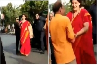 Priyanka gandhi greets bjp supporters chanting modi modi says aap apni jagah main meri