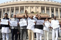 Tdp mps protest in parliament demanding funds allocation to state before elections