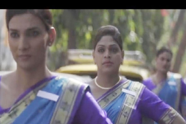 Hijras alias transgenders awarenness programme in traffic signal about wearing seat belt