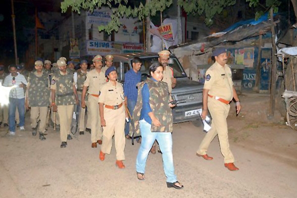 Police search operation in mallepally