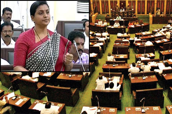 Ysrcp mla roja fires on tdp ministers in assembly