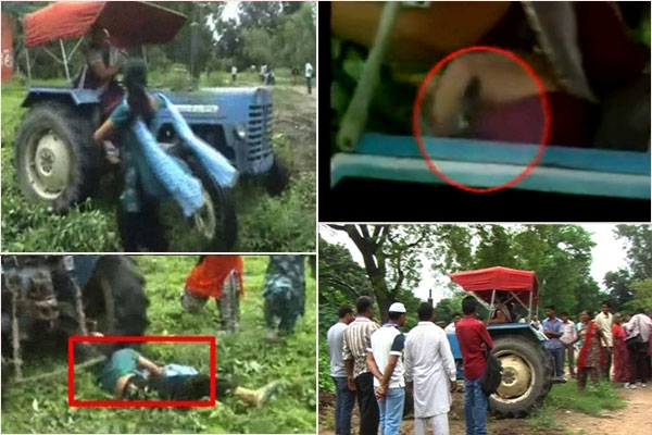 Lady don carries pistol runs tractor over another to grab land illegally cops