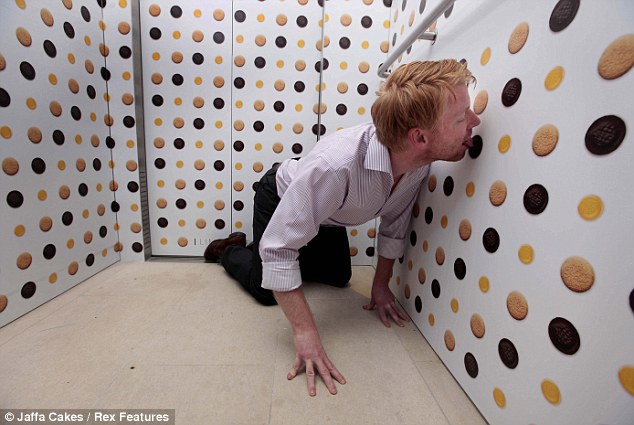 Lickable Jaffa Cake lift installed in London