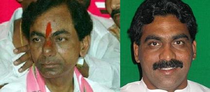 kcr-rajagopal shake hands in parliament lobby