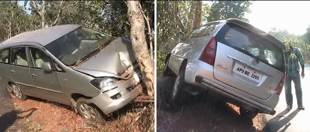 cbi jd srisailam accident: lakshmi narayana escapes unhurt