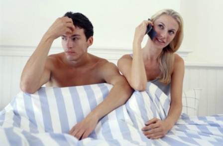 Women use their cellphones during sex  
