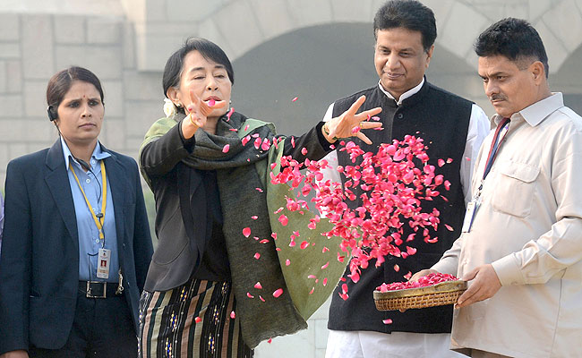 Suu Kyi in India after 25 years 