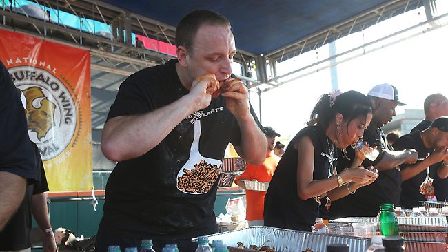 Joey Chestnut eats record 191 chicken wings in 12 minutes
