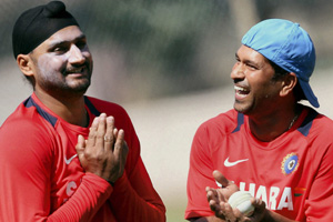 Harbhajan Singh bats for Sachin Tendulkar