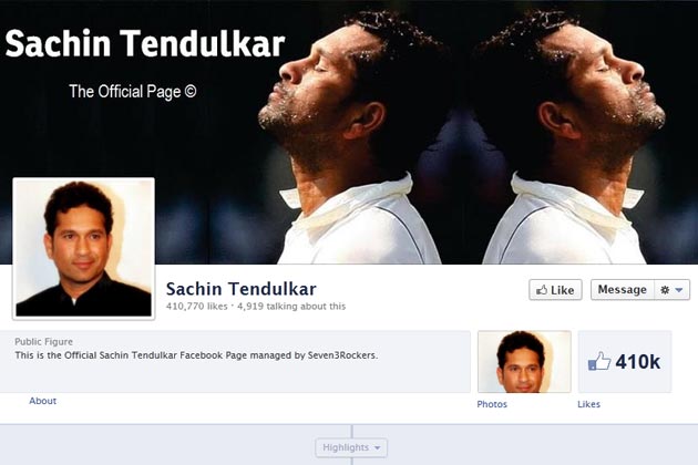 Sachin Tendulkar makes formal debut on Facebook