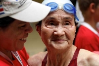 A 100 year old japanese female swimmer finished a 1 500 metres in the masters swimming competition