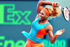 Serena williams wins opening match at sony open