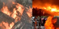 Fire accident at musheerabad timber depot