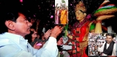 Manda krishna fire on telangana talli statue