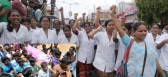 Vijayawada municipal staff and doctors strike