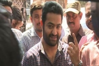 Young tiger jr ntr cast his vote with his family in jubilee hills division
