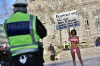 Protest nude on mass gang rape in germany