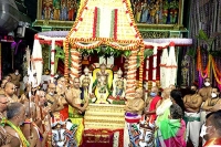 Tirumala brahmotsavam lord malayappa swamy taken in procession on sarva bhoopala vahanam