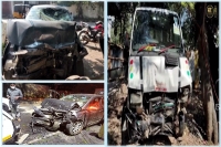 Banjara hills road accident i20 car turtles in air and hits another vehicle