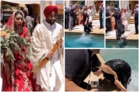Photographer falls into swimming pool while capturing bride and groom s entry