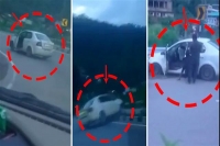 Girl performing stunts on chandigarh shimla highway ends up crashing her car on opposite side of road
