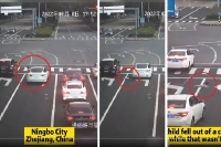 Shocking video from china where child fell out of moving car s window