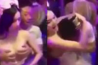 Bride is groped for cash by men in bizarre footage