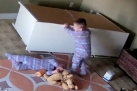 Two year old saves his twin brother from being crushed beneath fallen dresser