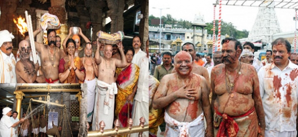 శ్రీవారి ఆలయంలో తిరుమంజనం