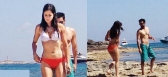 Ranbir kapoor katrina kaif snapped at a beach in spain