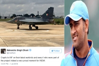 Ms dhoni in awe of tejas congratulates indian air force