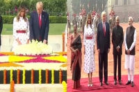 President trump along with wife melania reach hyderabad house