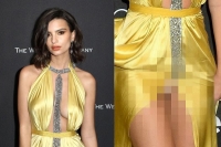 Actress suffers wardrobe malfunction flashes underwear