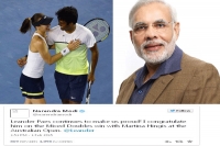 Modi congratulated paes on twitter